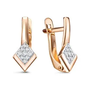 Серьги с английским замком из красного золота