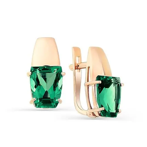 Серьги с английским замком из красного золота