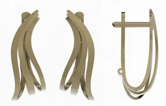 Серьги с английским замком из красного золота