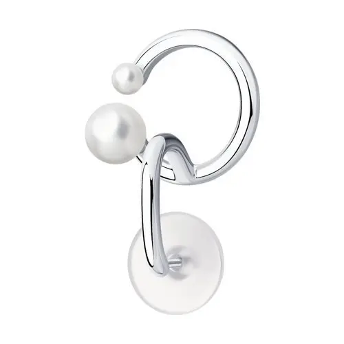 Серьги одиночные из серебра