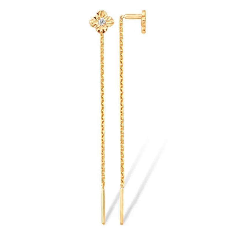 Серьги цепочки из красного золота