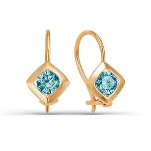 Серьги детские из красного золота