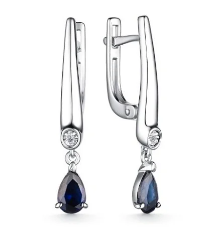 Серьги подвесные из серебра