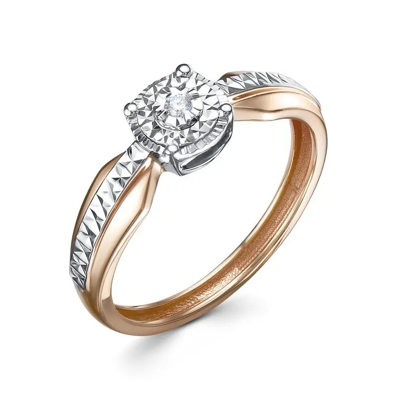 Кольцо декоративное из комбинированного золота