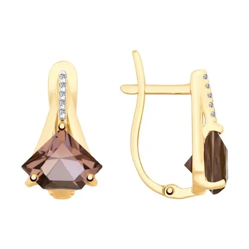 Серьги с английским замком из красного золота