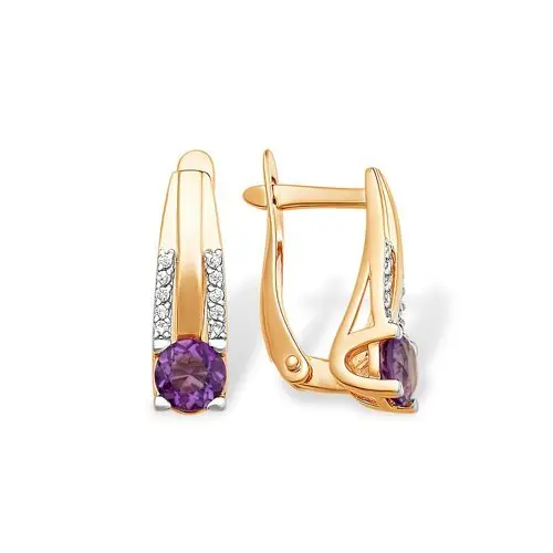 Серьги с английским замком из красного золота