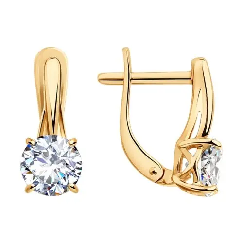 Серьги с английским замком из позолоты