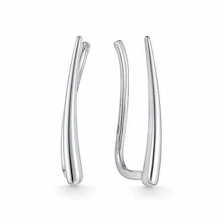 Серьги зажимы из серебра