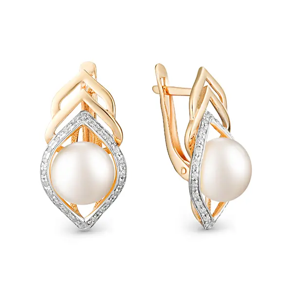 Серьги с английским замком из красного золота