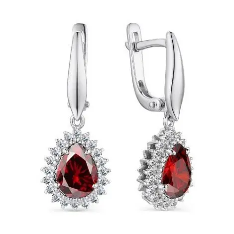 Серьги подвесные из серебра