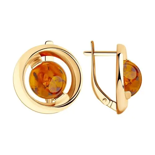 Серьги с английским замком из позолоты