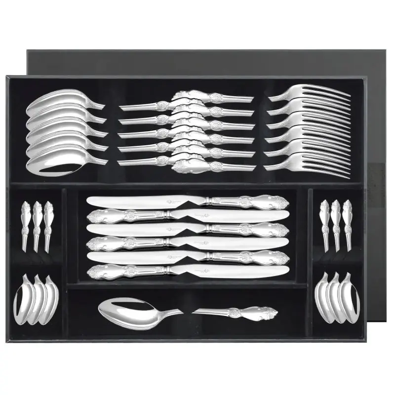 Набор десертный "Серебряная роза" посереб. 24 пр. КМ1112401