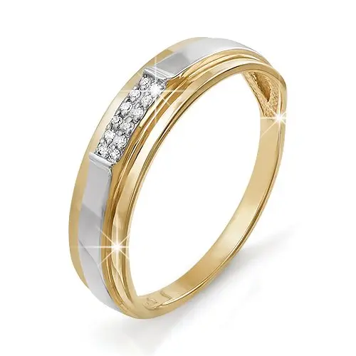 Кольцо декоративное из комбинированного золота