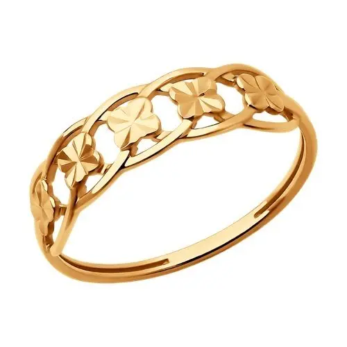 Кольцо декоративное из красного золота