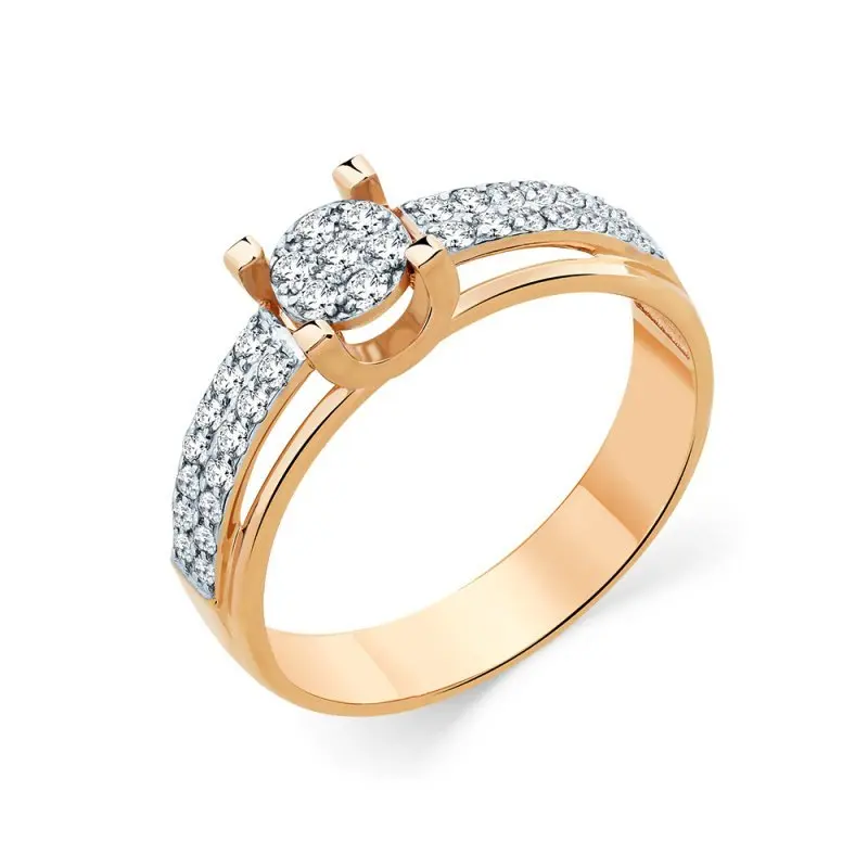 Кольцо декоративное из комбинированного золота