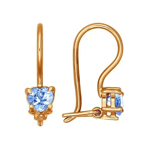 Серьги детские из красного золота