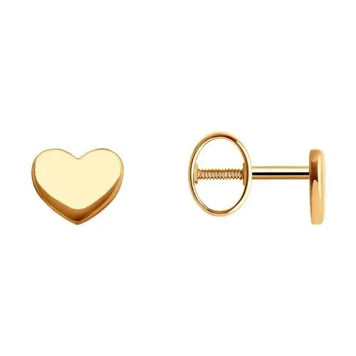 Серьги пуссеты из красного золота