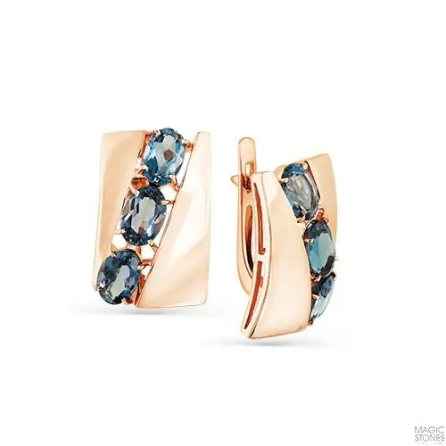 Серьги с английским замком из красного золота