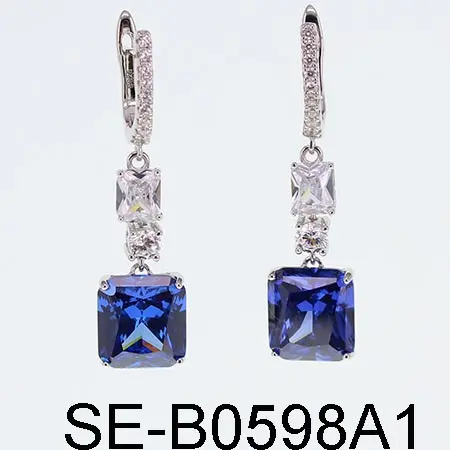 Серьги подвесные из серебра