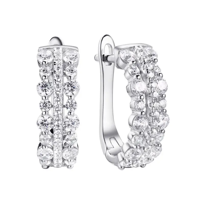 Серьги с английским замком из серебра