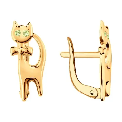 Серьги детские из красного золота