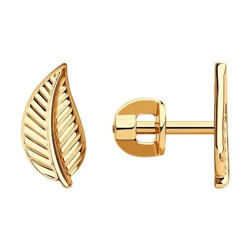 Серьги пуссеты из красного золота