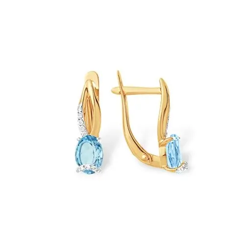 Серьги с английским замком из красного золота