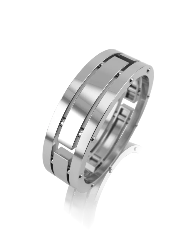 Кольцо обручальное из белого золота