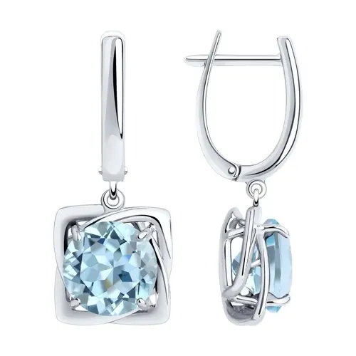 Серьги подвесные из серебра
