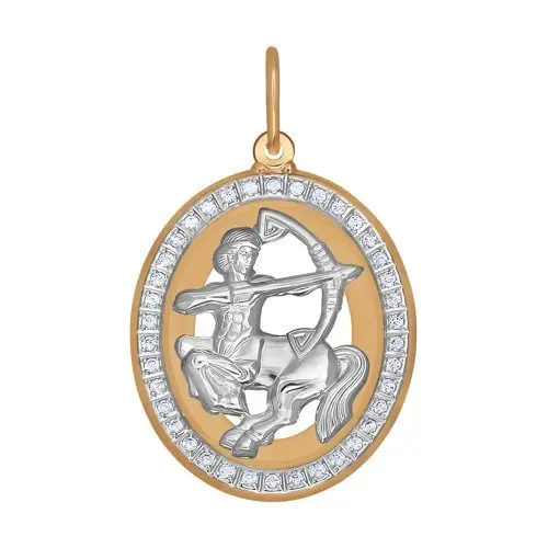 Подвеска знак зодиака из комбинированного золота