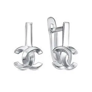 Серьги с английским замком из серебра вид 1