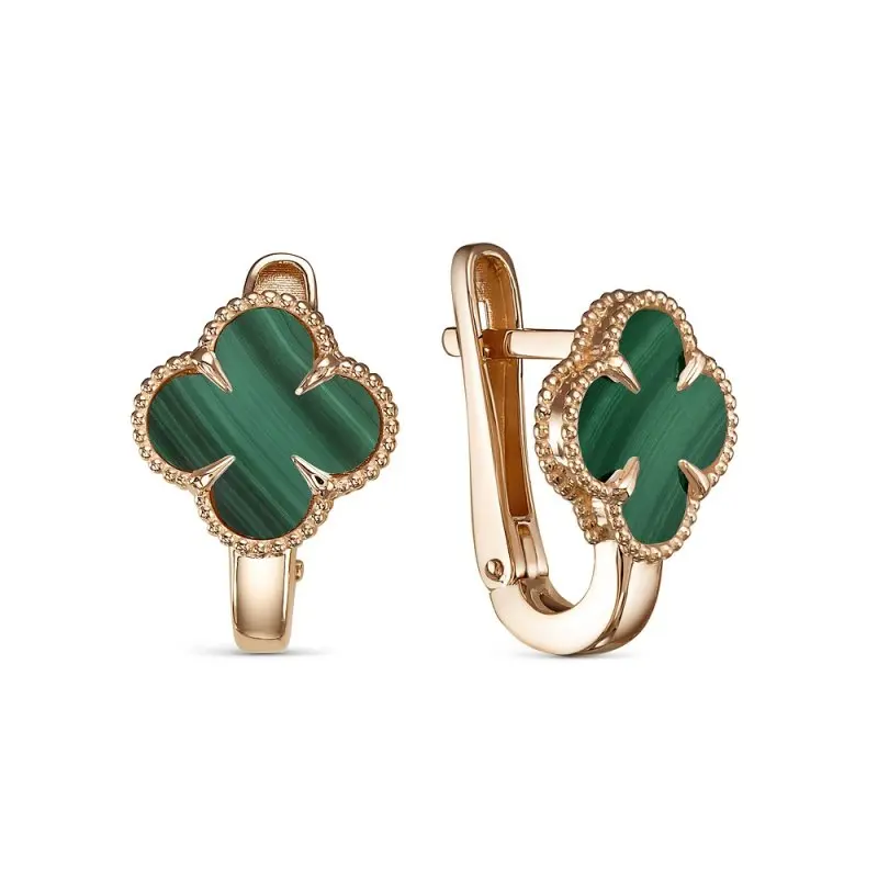 Серьги с английским замком из красного золота