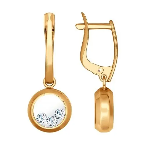 Серьги с английским замком из красного золота