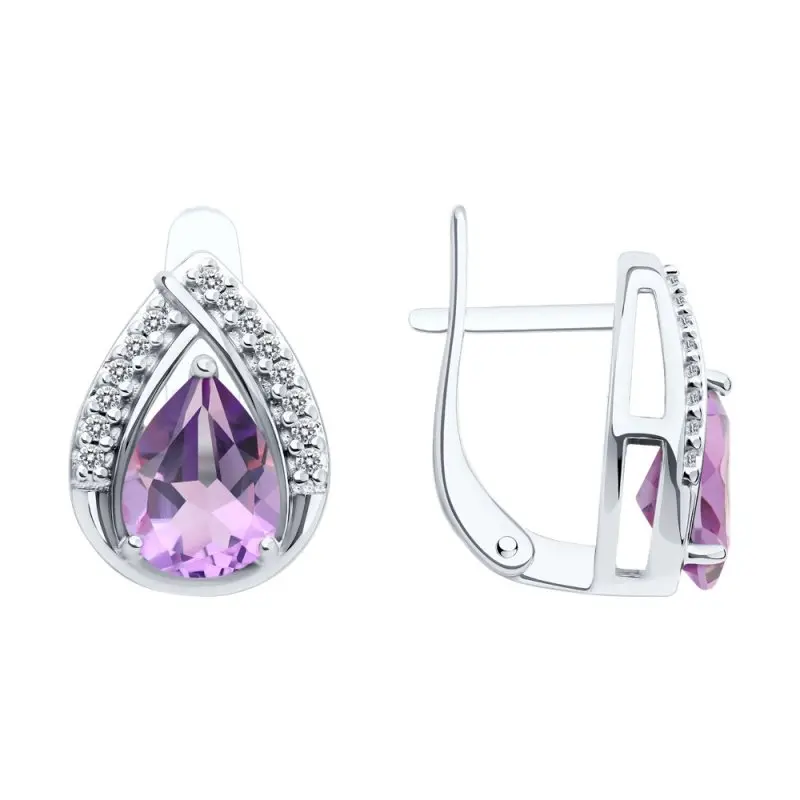 Серьги с английским замком из серебра