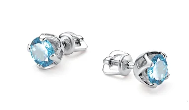 Серьги пуссеты из серебра