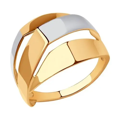 Кольцо декоративное из комбинированного золота