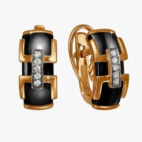 Серьги с английским замком из красного золота