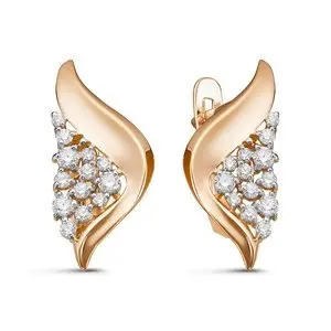 Серьги с английским замком из красного золота