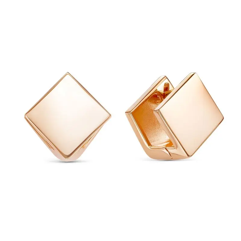 Серьги с английским замком из красного золота