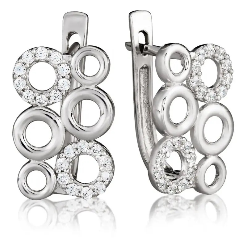 Серьги с английским замком из серебра