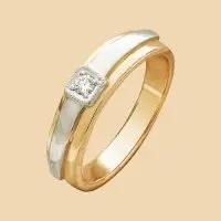 Кольцо обручальное из комбинированного золота вид 1