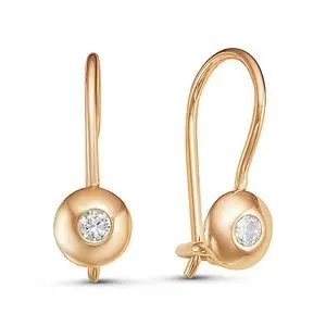 Серьги детские из красного золота