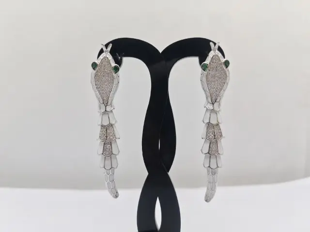 Серьги подвесные из серебра