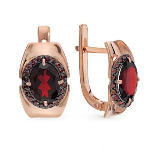 Серьги с английским замком из красного золота