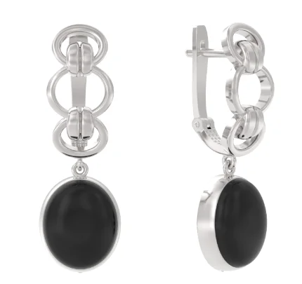 Серьги подвесные из серебра