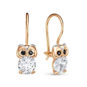 Серьги детские из красного золота