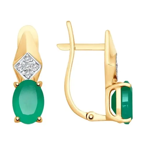 Серьги с английским замком из красного золота