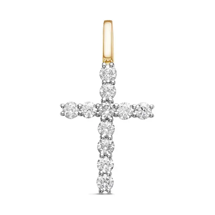 Подвеска декоративный крест из красного золота