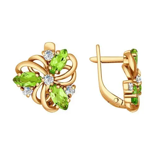 Серьги с английским замком из красного золота
