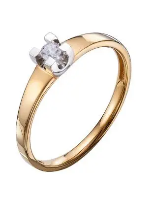 Кольцо помолвочное из комбинированного золота